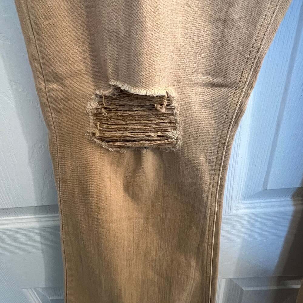 Vervet Bella High-rise Flare Size 32 Tan Women's Jeans Los Angeles Distress NWT - Picture 6 of 10